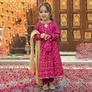 Girls 3 Piece Cotton Suit - Pink